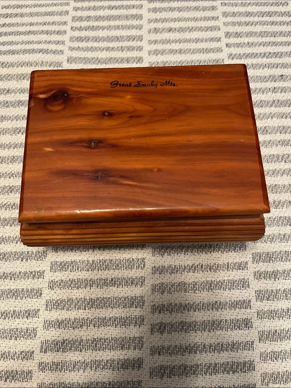Great Smoky Mts. Wooden Keepsake Box - Warm Brown